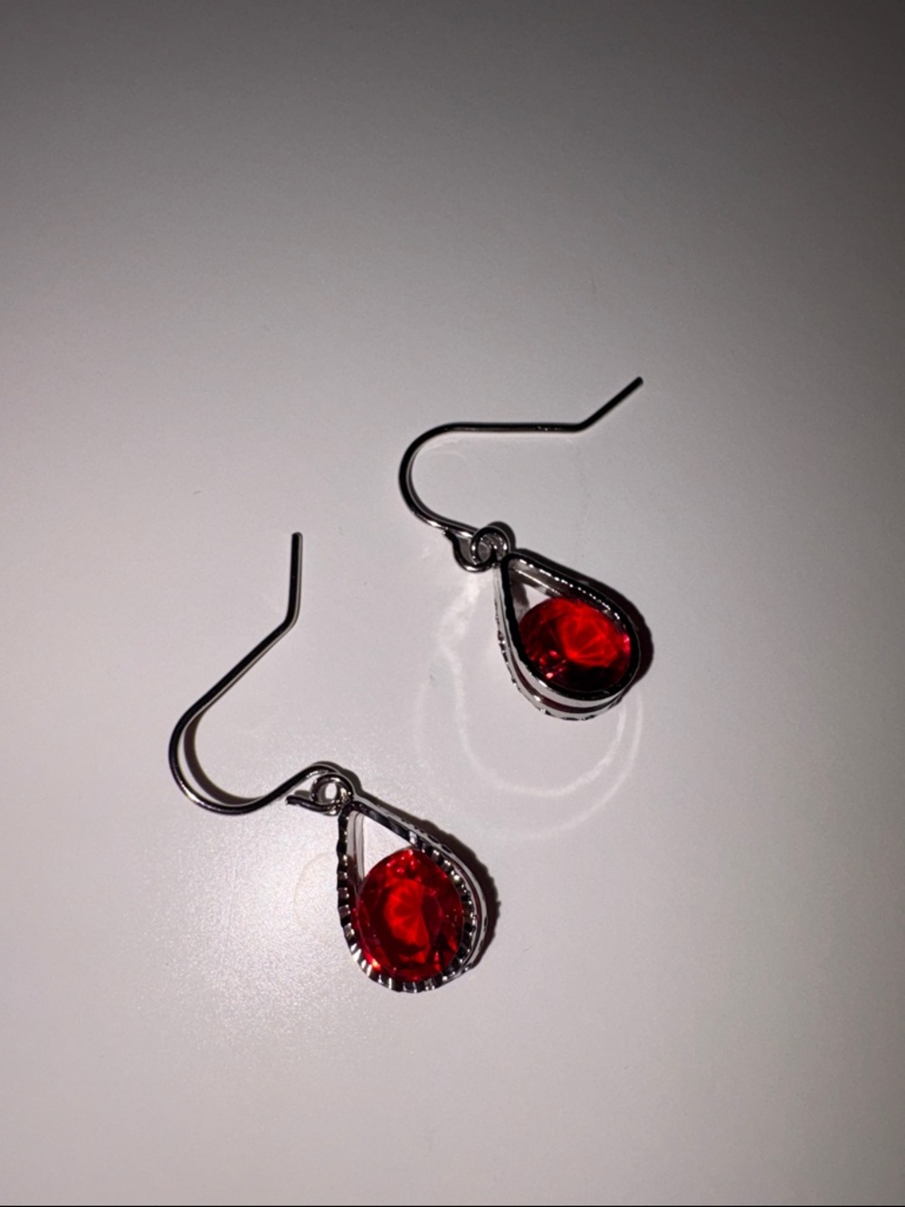 ❤️‍🔥3/10$❤️‍🔥Red Teardrop Crystal Dangle Earrings